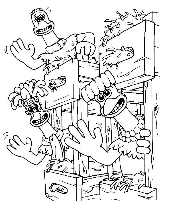 Plansa de colorat cu Chicken run 4 34
